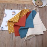 Lot de 5 serviettes en mousseline pour bb, lingettes pour le visage, mouchoir en gaze de coton pour ...