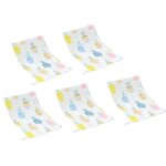 Lot de 5 terrestre bouillettes en coton doux et absorbant pour bb, 6 couches de serviette pour le visage ...