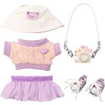 Lot de 5 vtements de poupe en peluche de 15 / 16 cm - vtements et accessoires - tenue tendance - comprend ...
