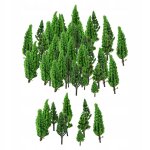 Lot de 50 arbres miniatures réalistes avec décor de train et cyprès Lot de 50 arbres miniatures réalistes avec décor de train et cyprès
