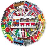 Lot de 50 autocollants en forme de train pour garçons et filles - imperméables - pour ordinateurs portables, ... Lot de 50 autocollants en forme de train pour garçons et filles - imperméables - pour ordinateurs portables, ...