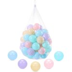 Lot de 50 balles de piscine  balles multicolores macaron, non toxiques, sans bpa, en plastique souple, ...