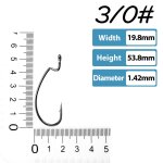Lot de 50 hameçons en acier a haute teneur en carbone pour la pêche au bar, crochets a manivelle, appât ... Lot de 50 hameçons en acier a haute teneur en carbone pour la pêche au bar, crochets a manivelle, appât ...