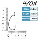 Lot de 50 hameçons en acier a haute teneur en carbone pour la pêche au bar, crochets a manivelle, appât ... Lot de 50 hameçons en acier a haute teneur en carbone pour la pêche au bar, crochets a manivelle, appât ...