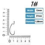 Lot de 50 hameons en acier a haute teneur en carbone pour la pche au bar, crochets a manivelle, appt ...