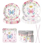Lot de 50 serviettes de table de fte en forme de papillon - dcoration d'anniversaire - serviettes - ...