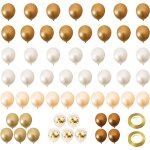 Lot de 54 d�corations de ballons avec 2 rouleaux de ruban dor�, beige - marron - d�coration d'anniversaire ...