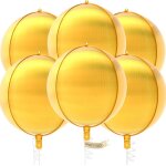 Lot de 6 ballons dor�s en feuille d'or de 55, 9 cm et ruban en aluminium 4d - grands ballons en mylar ...
