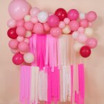 Lot de 6 banderoles en papier cr�pon 150 m, rose, rose vif, p�che et jaune pour d�corations d'anniversaire, ...