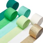 Lot de 6 banderoles en papier crépon 150 m, vert citron, vert foncé, vert menthe, banderoles dorées pour ... Lot de 6 banderoles en papier crépon 150 m, vert citron, vert foncé, vert menthe, banderoles dorées pour ...