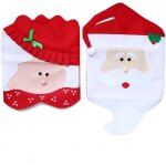 Lot de 6 bonnets de no�l, bonnet de p�re no�l, housse de chaise, housse de si�ge, housse de si�ge) d�coration ...