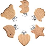 Lot de 6 clips en bois pour attache - t�tine - attache - t�tine en bois - accessoires pour bricolage ...