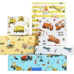 Lot de 6 feuilles de papier cadeau de construction, tracteur pelleteuse bulldozer mélangeurs véhicules ... Lot de 6 feuilles de papier cadeau de construction, tracteur pelleteuse bulldozer mélangeurs véhicules ...