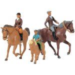 Lot de 6 figurines en plastique : 3 chevaux avec cavaliers