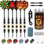 Lot de 6 fléchettes professionnelles à pointe en métal, 24 g, avec tige en aluminium, ailettes, protection ... Lot de 6 fléchettes professionnelles à pointe en métal, 24 g, avec tige en aluminium, ailettes, protection ...