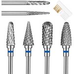 Lot de 6 forets a ongles en acier tungst�ne de 4, 5 cm pour manucure, p�dicure, salon a domicile, bricolage ...