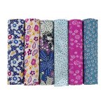 Lot de 6 mouchoirs en coton cousus a la main pour enfants, petits motifs floraux, rouge, en mousseline ...