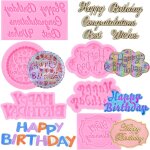 Lot de 6 moules en silicone  happy birthday  - lettres de l'alphabet - moules a chocolat pour dcoration ...