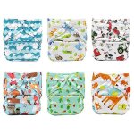 Lot de 6 pochettes a couches lavables en microfibre de coton impermables et rutilisables, rglables ...