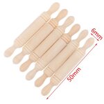 Lot de 6 rouleaux a p�tisserie miniatures en bois pour maison de poup�e, accessoires de cuisine, jouet ...