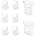 Lot de 6 valves a bec de canard et 2 membranes en silicone pour lansinoh discreet duo, eufy e10 s1 s1 ...