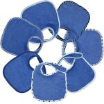 Lot de 7 bavoirs naissance - bleu - trois kilos sept