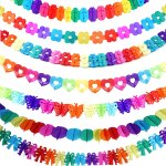 Lot de 7 guirlandes multicolores en papier décoratives pour anniversaire, guirlande d'anniversaire, guirlande ... Lot de 7 guirlandes multicolores en papier décoratives pour anniversaire, guirlande d'anniversaire, guirlande ...