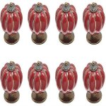 Lot de 8 boutons de tiroir citrouille en céramique rouge de 4 cm pour chambre d'enfant Lot de 8 boutons de tiroir citrouille en céramique rouge de 4 cm pour chambre d'enfant