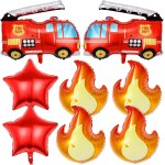 Lot de 8 décorations d'anniversaire pompiers pour anniversaire d'enfant - camion de pompier - décoration ... Lot de 8 décorations d'anniversaire pompiers pour anniversaire d'enfant - camion de pompier - décoration ...