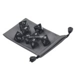 Lot de 8 d�s a facettes multiples en acrylique noir, accessoires de jeux de soci�t�, de famille, de gravure, ...