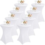 Lot de 8 housses de table debout extensibles en elasthanne, 80 cm, pour table ronde, mariage, fte d'anniversa ...