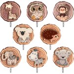 Lot de 8 patres pour enfants, patres en bois autocollantes, patres en forme d'animaux pour enfants, ...