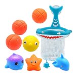Lot de 8 pots lumineux pour baignoire, filet a poissons, basket - ball, spray d'eau, jouet pour animaux ...