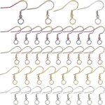 Lot de 80 crochets de boucles d'oreilles en acier inoxydable, 4 couleurs, avec bobine et boule, dors, ...