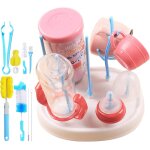 Lot de 9 brosses de nettoyage de bouteilles polyvalentes avec etag�re de vidange, durable pour biberon ...