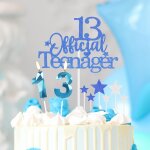 Lot de 9 dcorations personnalises pour gteau d'anniversaire 24 ans avec etoiles et bougies d'anniversaire ...