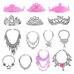 Lot aléatoire de 12 vêtements pour poupée barbie de 30 cm : 6 couronnes et 6 colliers Lot aléatoire de 12 vêtements pour poupée barbie de 30 cm : 6 couronnes et 6 colliers