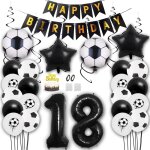 Lot de ballons de football pour 18 ans - dcoration d'anniversaire - vert - ballons en aluminium - ballons ...