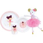 Lot vaisselle - fun house - danseuse ballerine - assiette creuse �16 cm, plate �22 cm, verre 220 ml et ...