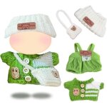 Lot de v�tements poup�e 17 cm vert maille textile 4 pi�ces pulls couvre - chef sac pour jeu de styliste ...