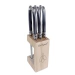 Lou laguiole ensemble de bloc a couteaux a steak 7 pcs anthracite Lou laguiole ensemble de bloc a couteaux a steak 7 pcs anthracite