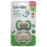 Luc et l�a nature 2 sucettes anatomiques t�terelle extra - fine 6 - 18 mois - mod�le : vert ecureuil ...