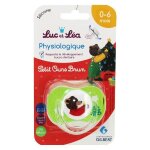 Luc et l�a sucette physiologique petit ours brun no�l + 0m