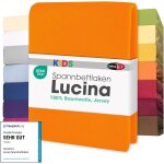 Lucina b�b� enfants drap - housse berceau lite enfant coton 2er - set 60x120 - 70x140 cm orange