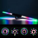 Lumires de jante de roue tanches, lumires de rayons avec 64 led et 30 modles de changement pour vlo ...