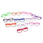 Lunettes a monture ronde multicolore, 3 pi�ces / ensemble, accessoires de jouets pour la maison, photo ...