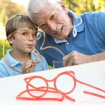 Lunettes paille amusantes en plastique souple, jouets pour boire, gadgets de f�te d'anniversaire, pour ...