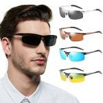 Lunettes de soleil photochromiques pour hommes, polarises, pour la conduite de jour et de nuit, camlon, ...