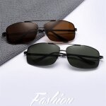 Lunettes de soleil polaris�es pour hommes et femmes, monture carr�e en m�tal, r�tro, vintage, a la mode ...