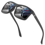 Lunettes de soleil polaris�es unisexe, lunettes de soleil carr�es vintage de marque c�l�bre r�tro feminino ...